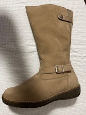  Womens Beige Leather Boots with Real Fur,  s...