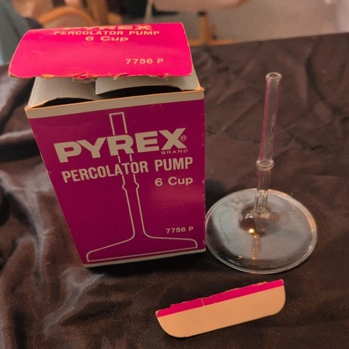Vintage Pyrex Percolator 7756 6 Cup Coffee Pot Replacement Glass stem w/ box