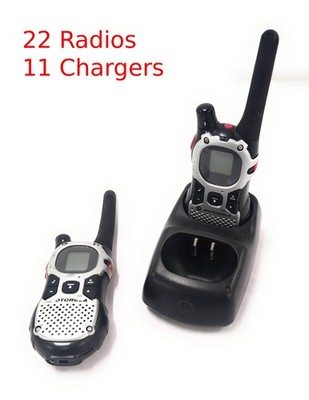Lot of 22 Motorola MJ270R Two Way Radio w/ CH610D Charger, No Battery/Adapter