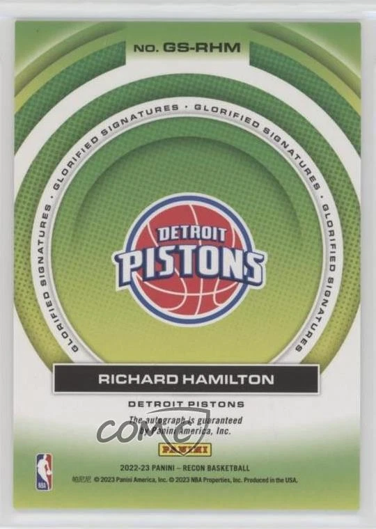 2022-23 Panini Recon Glorified Signatures Green /5 Richard Hamilton #GS-RHM Auto - Image 2 of 2