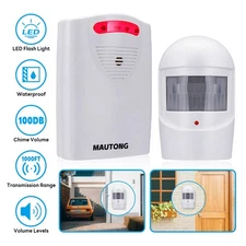 Wireless Motion Sensor System Driveway Garage PIR Alarm Alert Security Indoor US