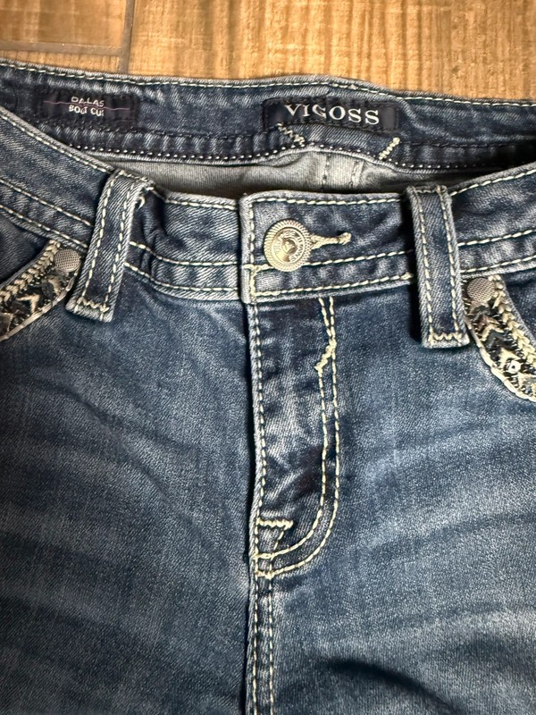 Vigoss Dallas low rise boot cut embroidered & embellished flap pockets bootcut image 10