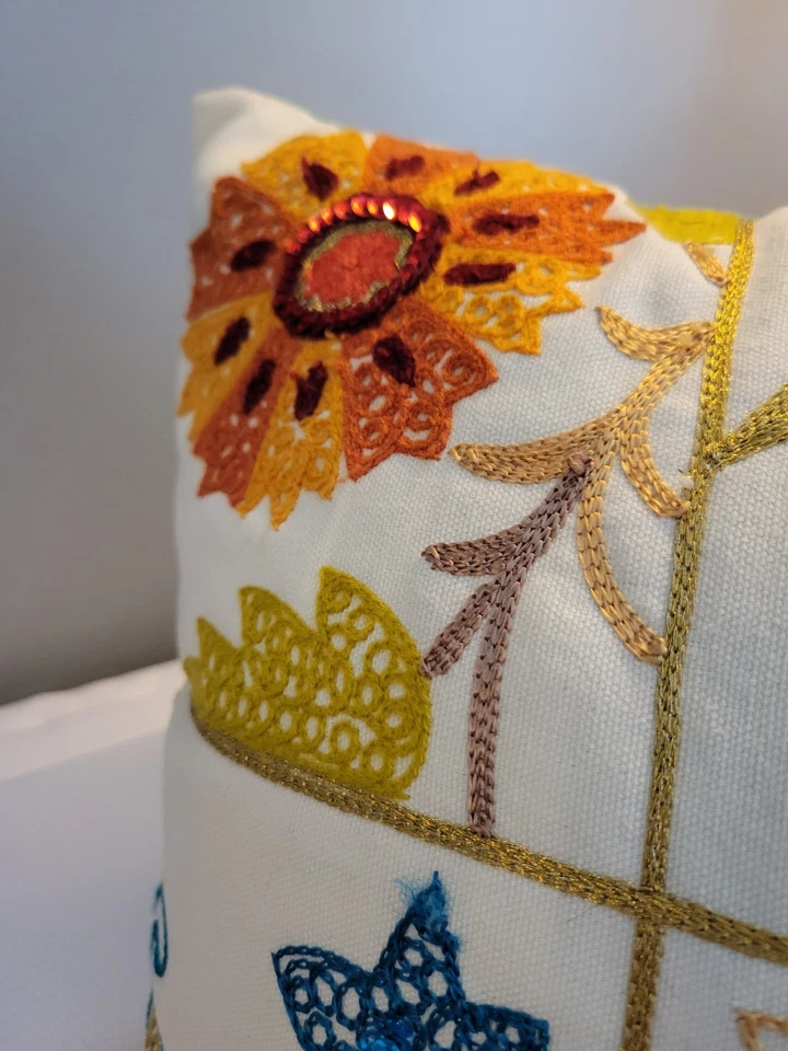 Accent Pillow Pier 1 Imports Boho Bohemian Sequins And Embroidery  16x18 - Image 4 of 4