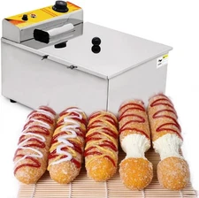 Kolice 12L Commercial Cheese Hot Dog Fryer - 2500w Automatic Electric Deep Fryer