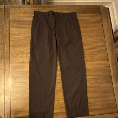Prada Men's Brown Flat Front Dress Pants Straight Leg Twill Pockets 48