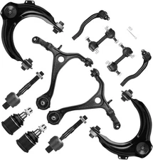 Suspension Kit 12PC Left Right Front Lower Upper Control Arms, Inner Outer Tie