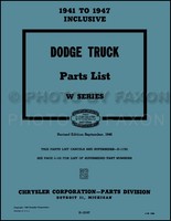 Dodge Truck Teile Buch 1941 1942 1946 1947 Pickup Power Wagon 656 Seiten Katalog