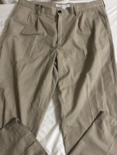 Men's Khaki Pleated Dress Pants office casual, golf preppy classic pockets O
