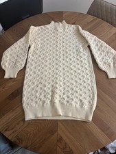 BLUE VANILLA CREAM CHUNKY LONG LINE JUMPER / DRESS - SIZE S/M - NEW
