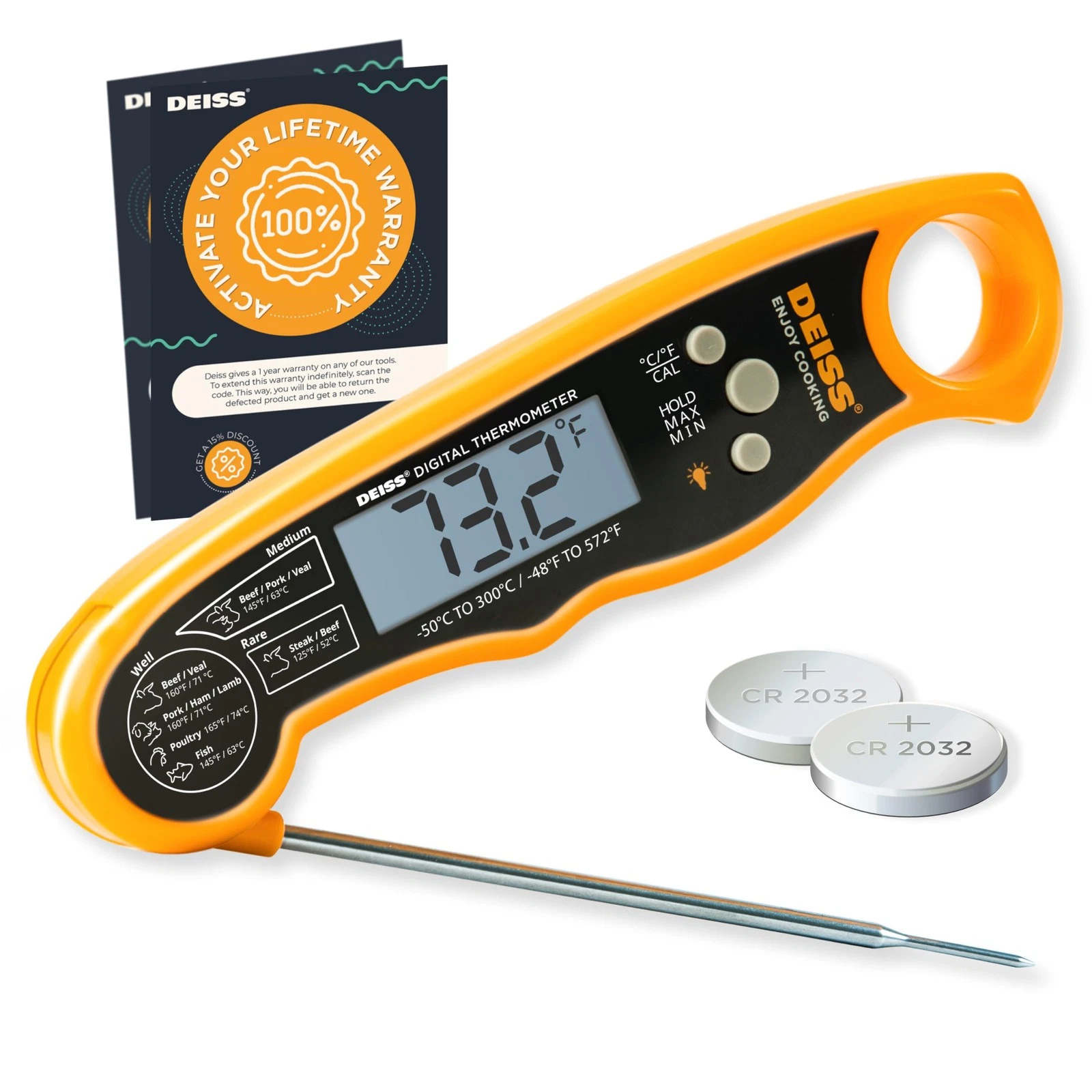 PRO Digital Meat Thermometer - Ultra Fast Cooking Thermometer with Backlight ...