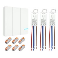 Thinkbee Funk Lichtschalter Set 230V Mit 3 EmpfäNgern, 3-Kanal, Weiß, FüR LED