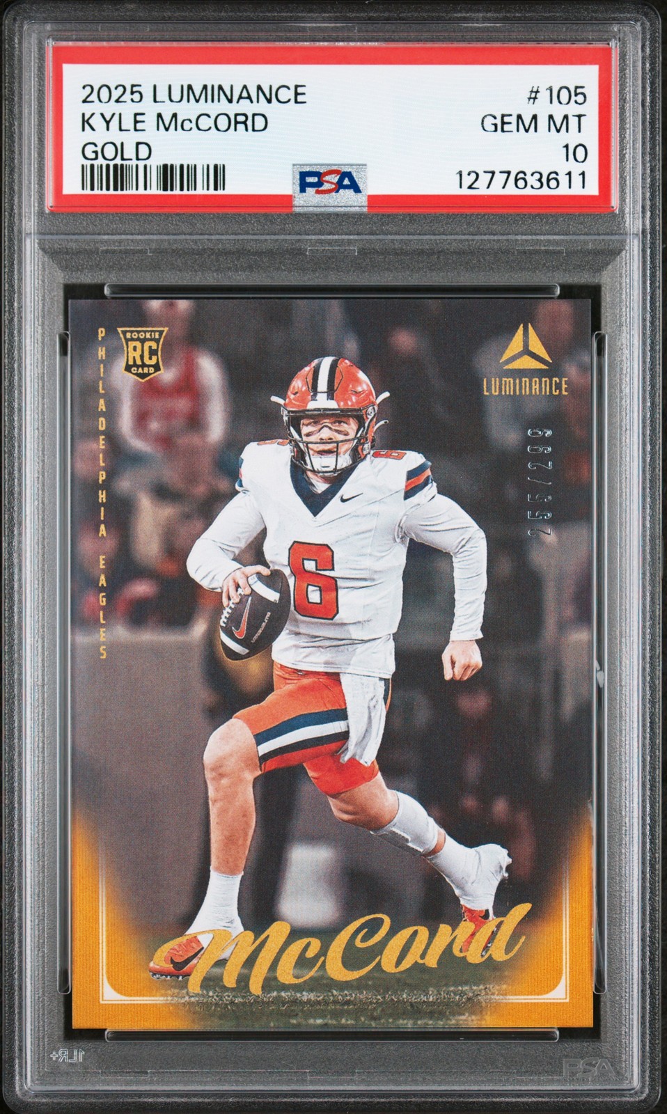 Kyle McCord Panini Luminance #105 Gold
