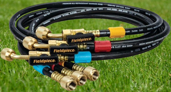 Fieldpiece HR3B – 1/4″ Ball Valves Hose Set–3 Pack with Color Tags Free Ship USA