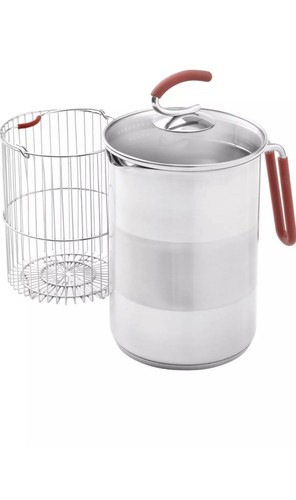 New Kuhn Rikon Stainless Steel 4th Burner Chrome Pot w/Steam Basket & Top 11 Cup - 第 1/11 張圖片
