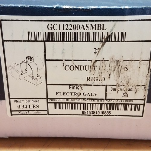 Box Of 50 - G-Strut GC11200ASMBL Conduit Clamps, Rigid, 2", Electro Galvanized - Picture 2 of 4
