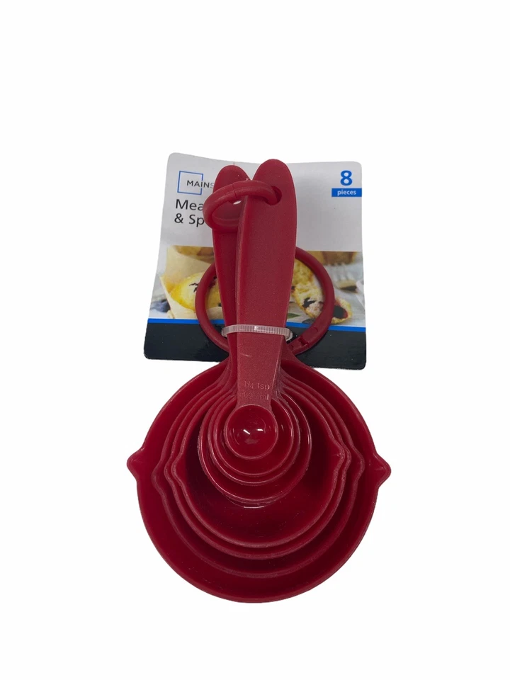 MAINSTAYS RED NYLON MEASURING CUP & SPOON SET, 8 PIECE F24 - Image 2 of 2