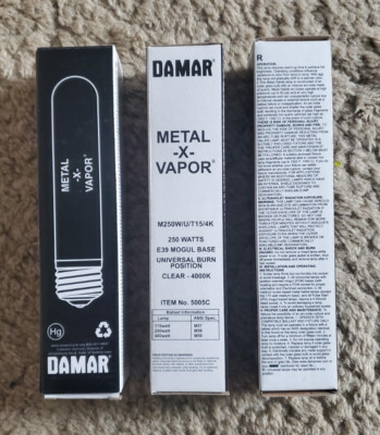 3 Pack DAMAR 5005C Metal -X- Vapor M250W/U/T15/4K Clear Lamps E39 Base 5005C