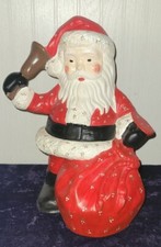 VINTAGE 1987 Ceramic 10.5"tall Santa Claus With Bag Of Toys Hand Painted