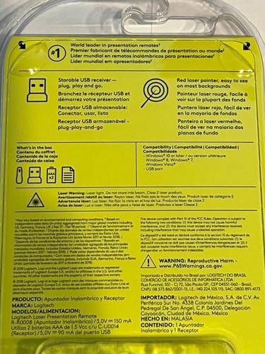 New & Sealed - Logitech Laser Presentation Remote Black (910-005467) - Picture 2 of 3