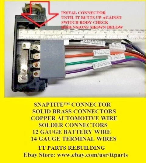 1957/58/59 PONTIAC CAT BON CHIEF INTERRUPTOR DE FAROL CONECTOR DE FIO - Imagem 4 de 4
