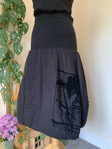 Voluminous Balloon Net Puff Velvet Scribble Statement Rundholz Skirt L 14 16 18 - Picture 19 of 24
