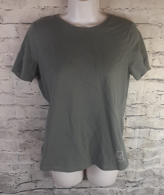 MICHAEL Michael KorsGREEN COLD SHOULDER Shirt w/ Bling Logo on Front. Sz MED