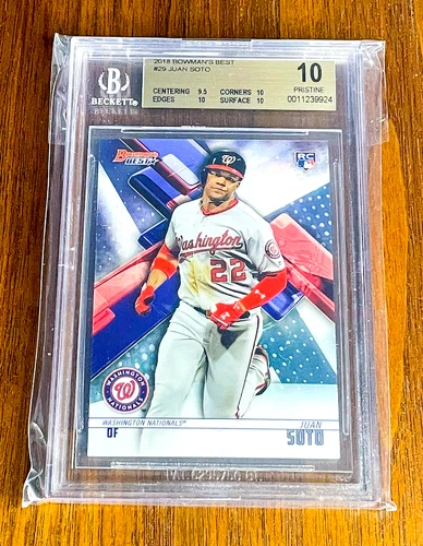 Juan Soto 2018 Bowman's Best #29⚾️⚾⚾BGS 10 PRISTINE⚾⚾⚾Rookie Card RC⚾⚾⚾Free Ship