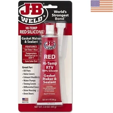 High Temp RTV Silicone Gasket Maker & Sealant - Red 3 oz. for Automotive Repairs