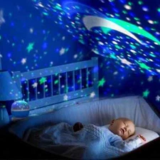 《 𝗔𝗨𝗧𝗢 𝗥𝗢𝗧𝗔𝗧𝗘 》4 LED + HD Projector Romantic Galaxy Starry Night Light