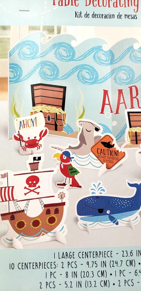 Pirate ☠ AARGH Table Decorating Kit Ahoy Center Piece Birthday Party Kids  - Image 4 of 4