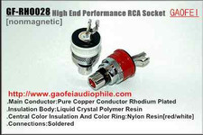4x GF Hifi pure Copper Rhodium Plated RCA Socket Female Chassis CD AMP