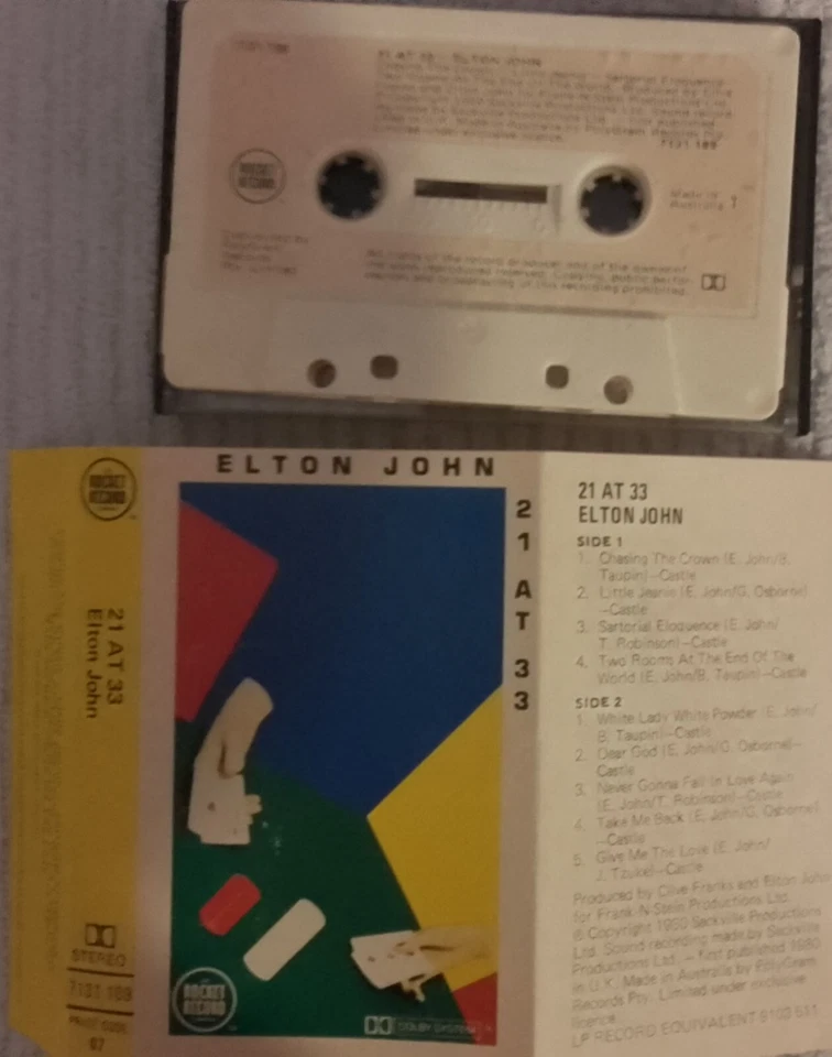 ELTON JOHN 21 At 33 Cassette Rocket Records Australia Bernie Taupin Very Good - Image 4 of 4