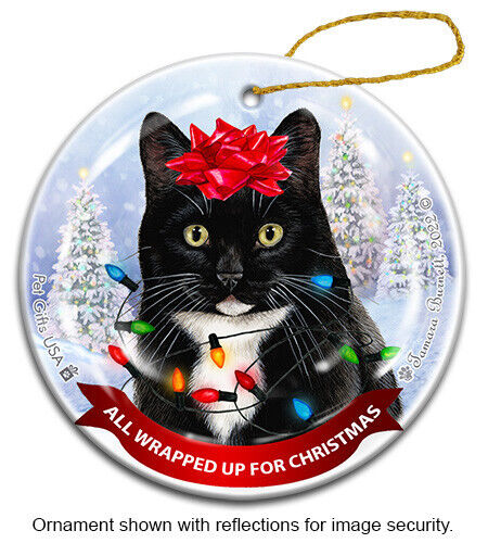 All Wrapped Up Ornament - Tuxedo Cat - Picture 1 of 1