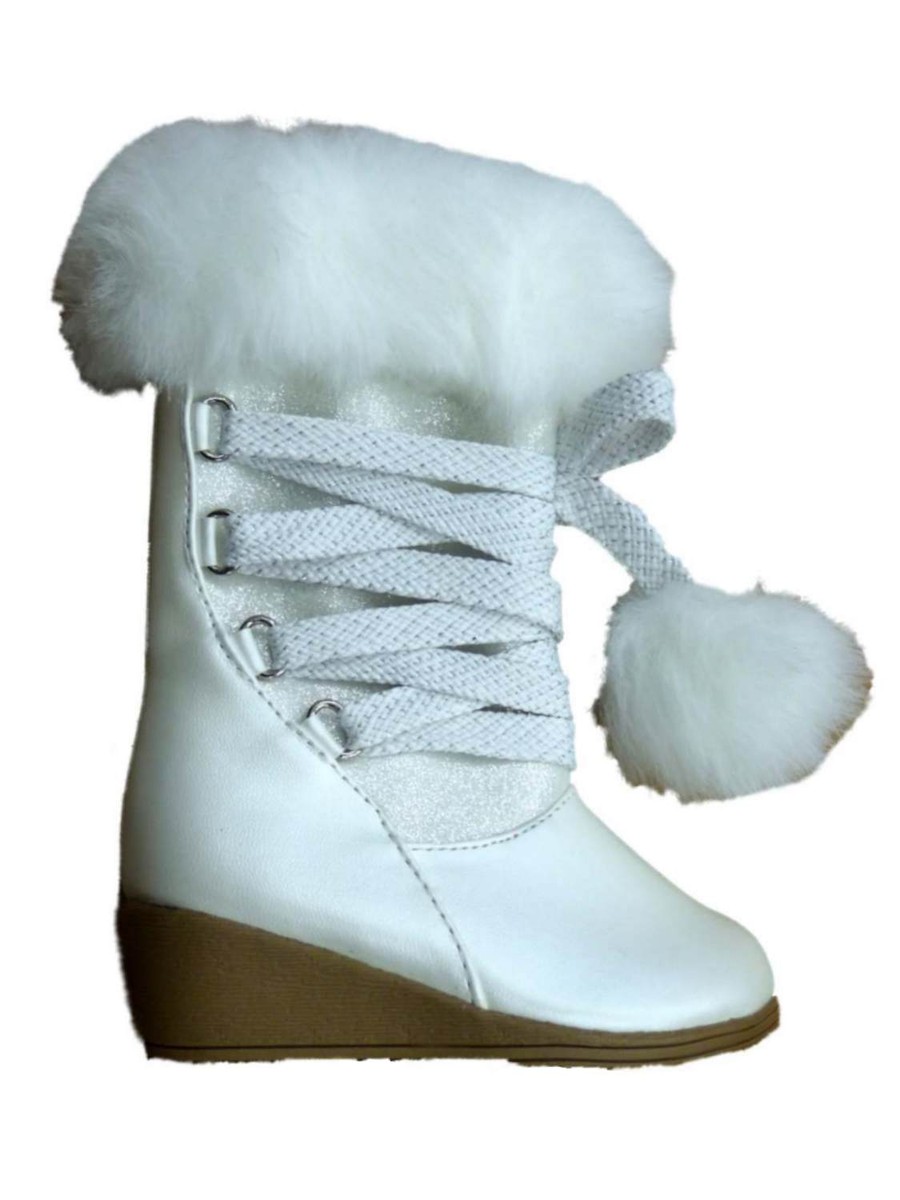 Canyon River Blues Toddler Girls White Fashion Boots with Faux Fur Trim 5T, Toddler Girl's, Size: 5 Toddler