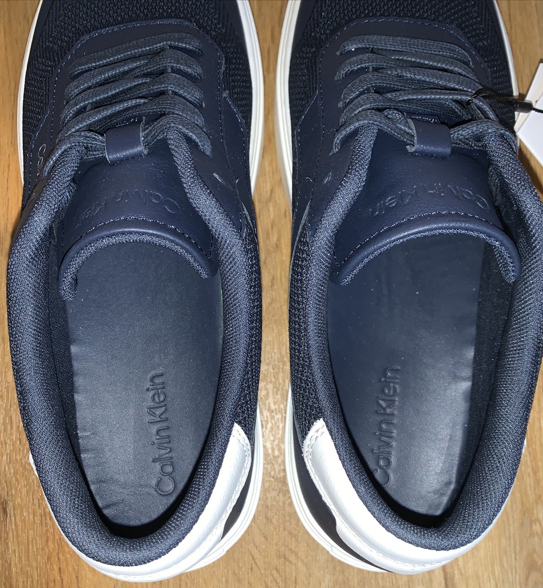 Calvin Klein Leder Sneaker Lace Up Herren Schuhe 41 Navy Light  