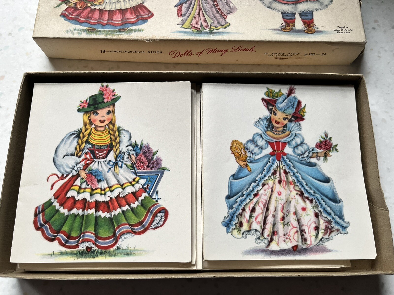 Vintage 1960s Dolls of the World Notecards Correspondence Cards