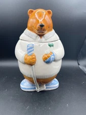 MCE Edi Sausalito Bear Golfer Cookie Jar 11.50"