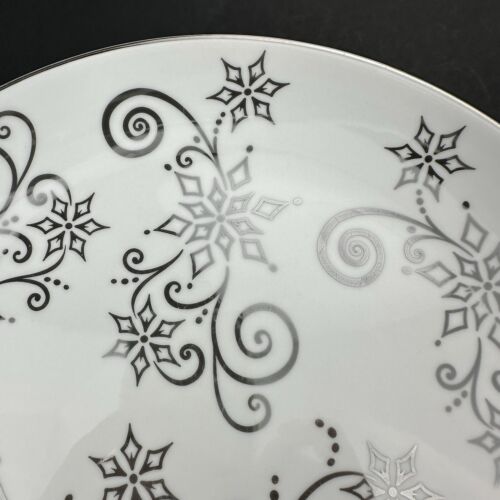 Temp-Tations WINTER Dinner Plates (4) Platinum Snowflakes Superior Condition - Picture 11 of 21
