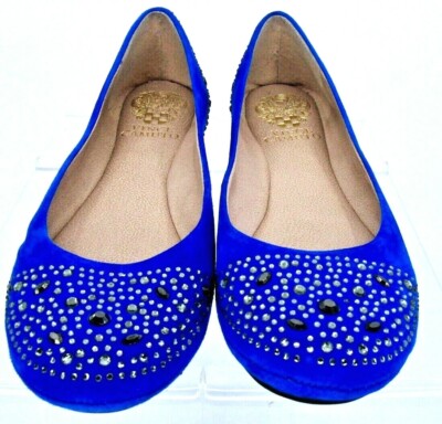 Vince Camuto Evion Ballet Flat Women's Size B Blue Suede