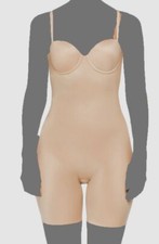 148 Spanx Womens Beige Convertible Strapless Cupped Mid-Thigh Bodysuit Size S