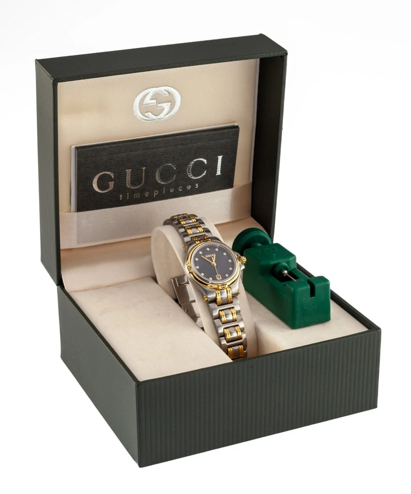Orologio Gucci Donna Al Quarzo Bicolore con Quadrante Diamante e Scatola 9040L
