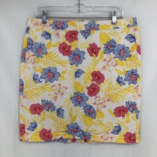 Old Navy Yellow Floral Straight Woven Pencil Skirt 120568 12 34x19
