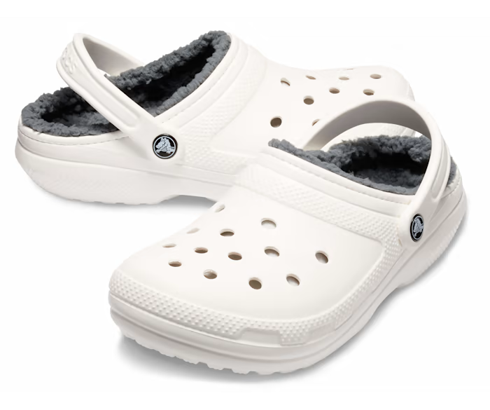 Unisex Crocs Classic Lined Clog White/Grey - Size Men 6 