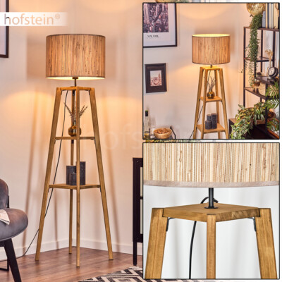 Boho Style Stand Steh Lampe Leuchte Wohn Schlaf Zimmer Beleuchtung Holz Schalter
