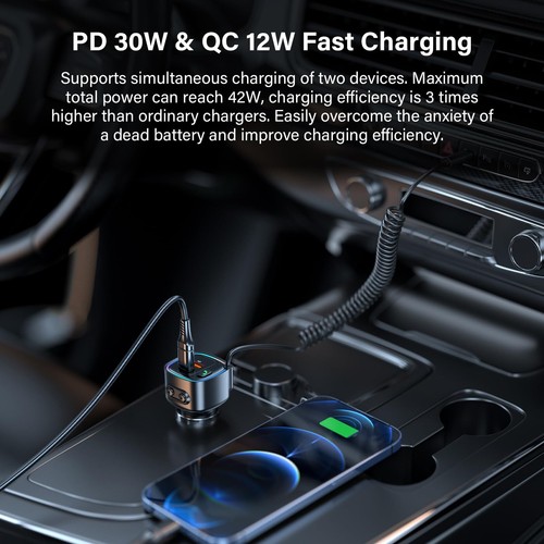 Aux Bluetooth 5.4 Adapter Auto Bluetooth Empfänger Klinke 3.5mm für Freisprec... - Bild 5 von 7