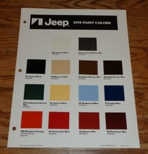 Original 1979 Jeep Full Line Exterior Paint Colors Sales Sheet