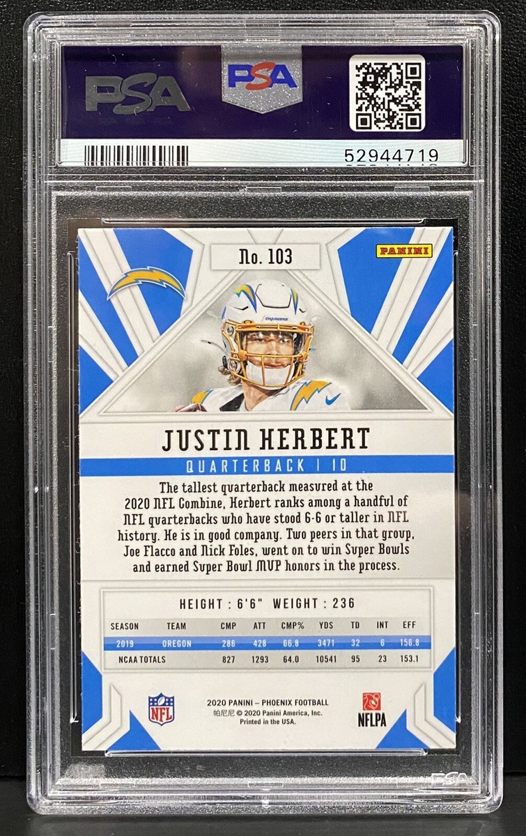 JUSTIN HERBERT 2020 Panini Phoenix Fire Burst Prizm RC Rookie #103