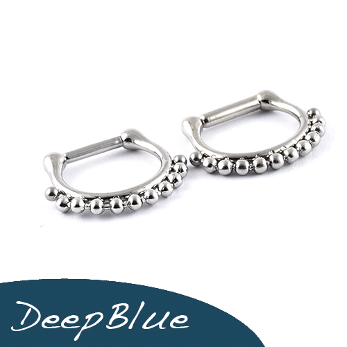 SURGICAL STEEL hinged multi ball Septum Ring 1.2mm. 1.6mm. Clicker Nose Bar - Picture 2 of 6