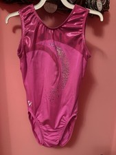 GK Elite Leotard Light Pink With Silver Sequin Swirl AM