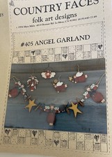 COUNTRY FACES. ANGEL GARLAND. PATTERN PACKET. FOLK ART DESIGNS